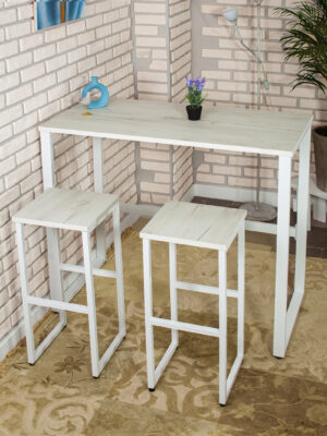 Стол барный LoftPubKitchen, размер 110х60х110 см, цвет белый крафт, цвет ножек белый