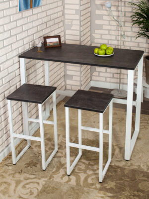 Стол барный LoftPubKitchen, размер 100х60х110 см, цвет ателье темный, цвет ножек белый