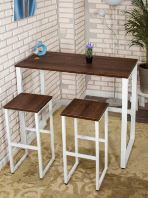 Стол барный LoftPubKitchen, размер 110х60х110 см, цвет бронза, цвет ножек белый