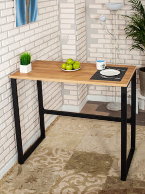 Стол барный LoftPubKitchen, размер 100х40х100 см, цвет дуб золотой, цвет ножек черный