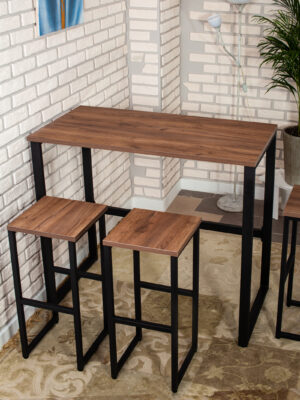 Стол барный LoftPubKitchen, размер 110х60х100 см, цвет дуб табачный, цвет ножек черный