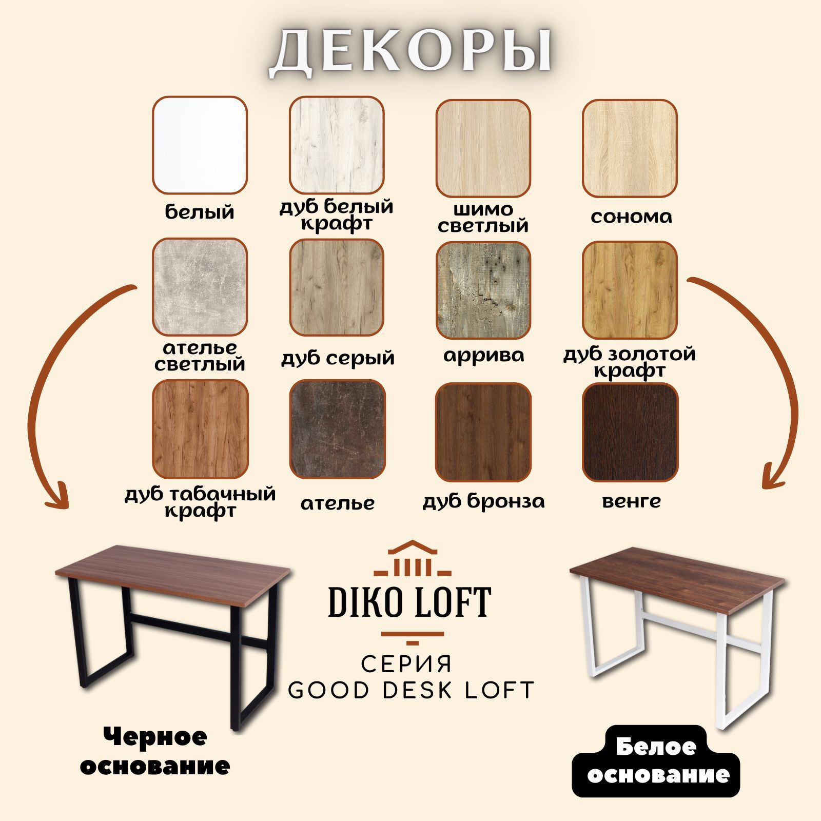 Стол компьютерный Good Desk LIGHT,размер 75х55х75 см, цвет бронза, цвет ножек белый