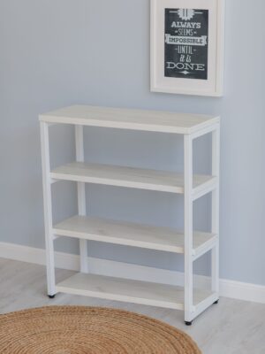 Стеллаж-тумба Loft Rack Line 50х30х80см 4 полки дуб белый крафт, каркас белый