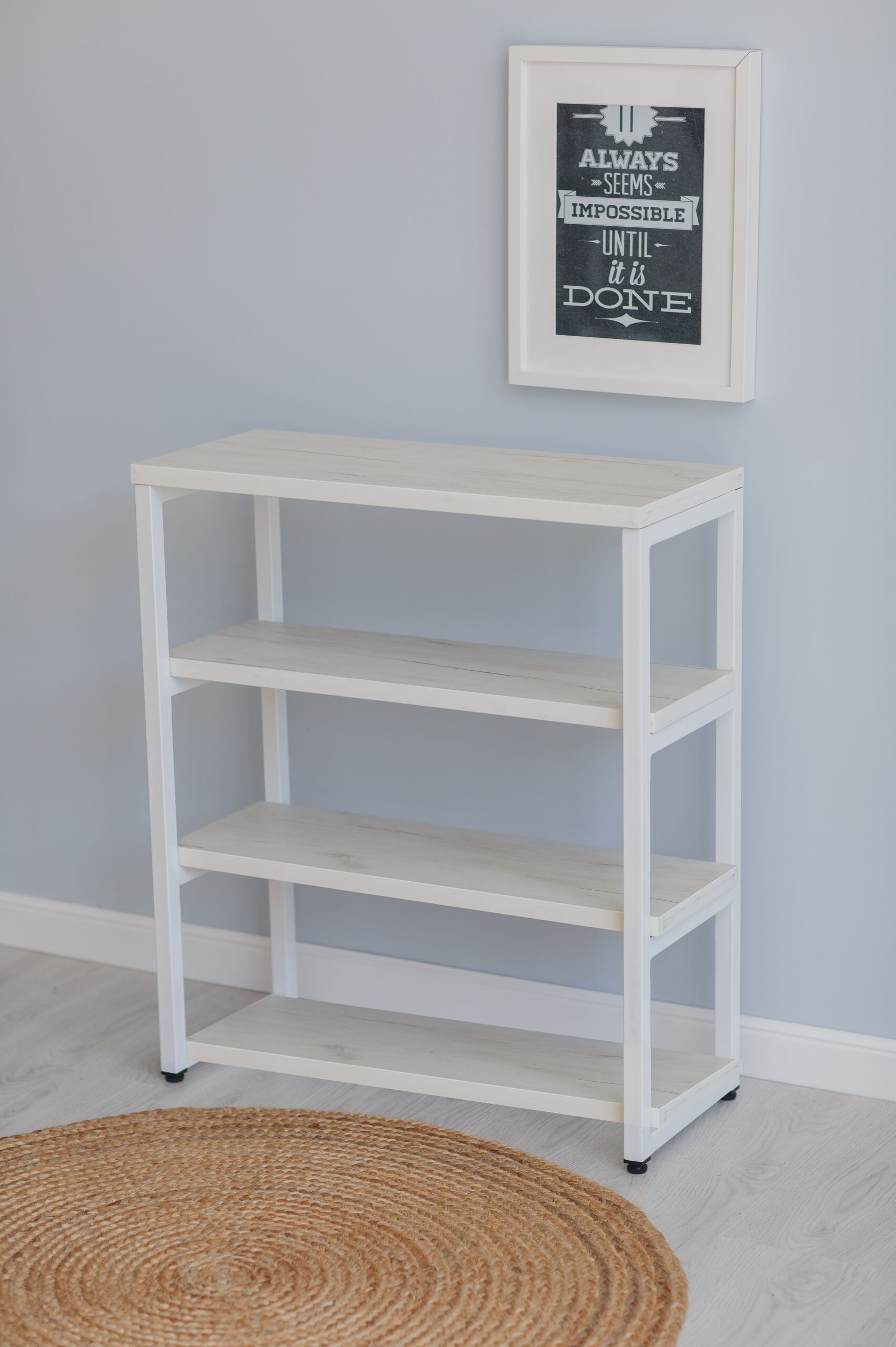 Стеллаж-тумба Loft Rack Line 50х30х80см 4 полки дуб белый крафт, каркас белый