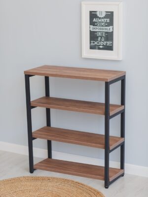 Стеллаж-тумба Loft Rack Line 50х30х80см 4 полки дуб табачный,черный каркас