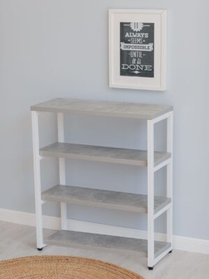 Стеллаж-тумба Loft Rack Line 50х30х80см 4 полки ателье светлый,каркас белый