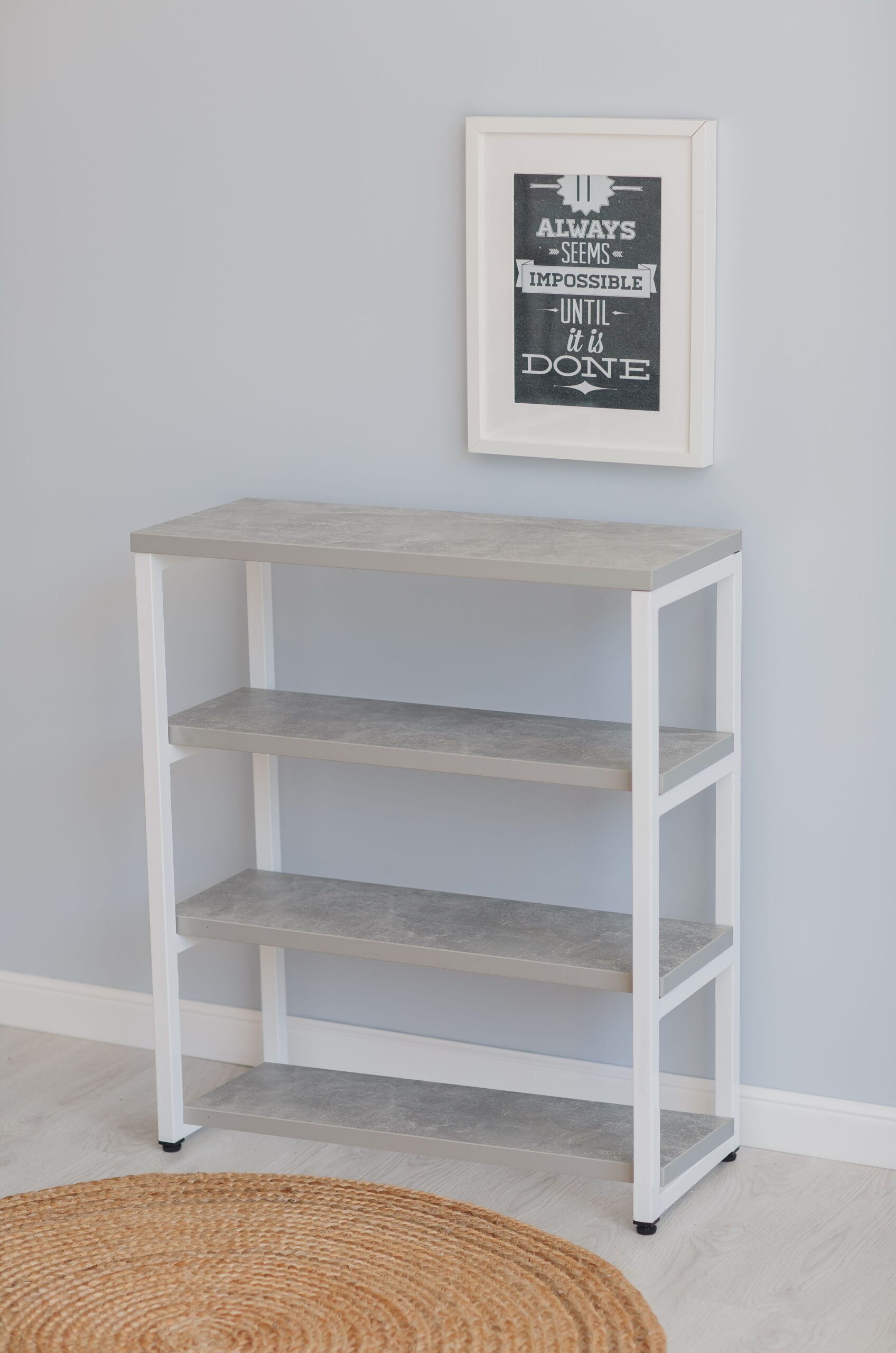 Стеллаж-тумба Loft Rack Line 69х30х80см 4 полки ателье светлый,каркас белый