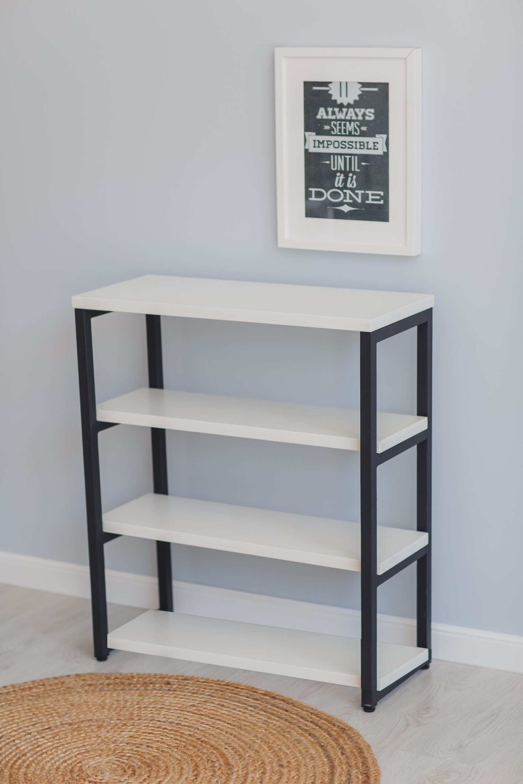 Стеллаж-тумба Loft Rack Line 69х30х80см 4 полки белый,каркас черный