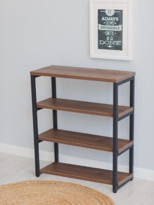 Стеллаж-тумба Loft Rack Line 69х30х80см 4 полки дуб бронзовый,черный каркас