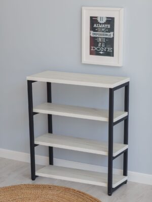 Стеллаж-тумба Loft Rack Line 50х30х80см 4 полки белый крафт, каркас черный