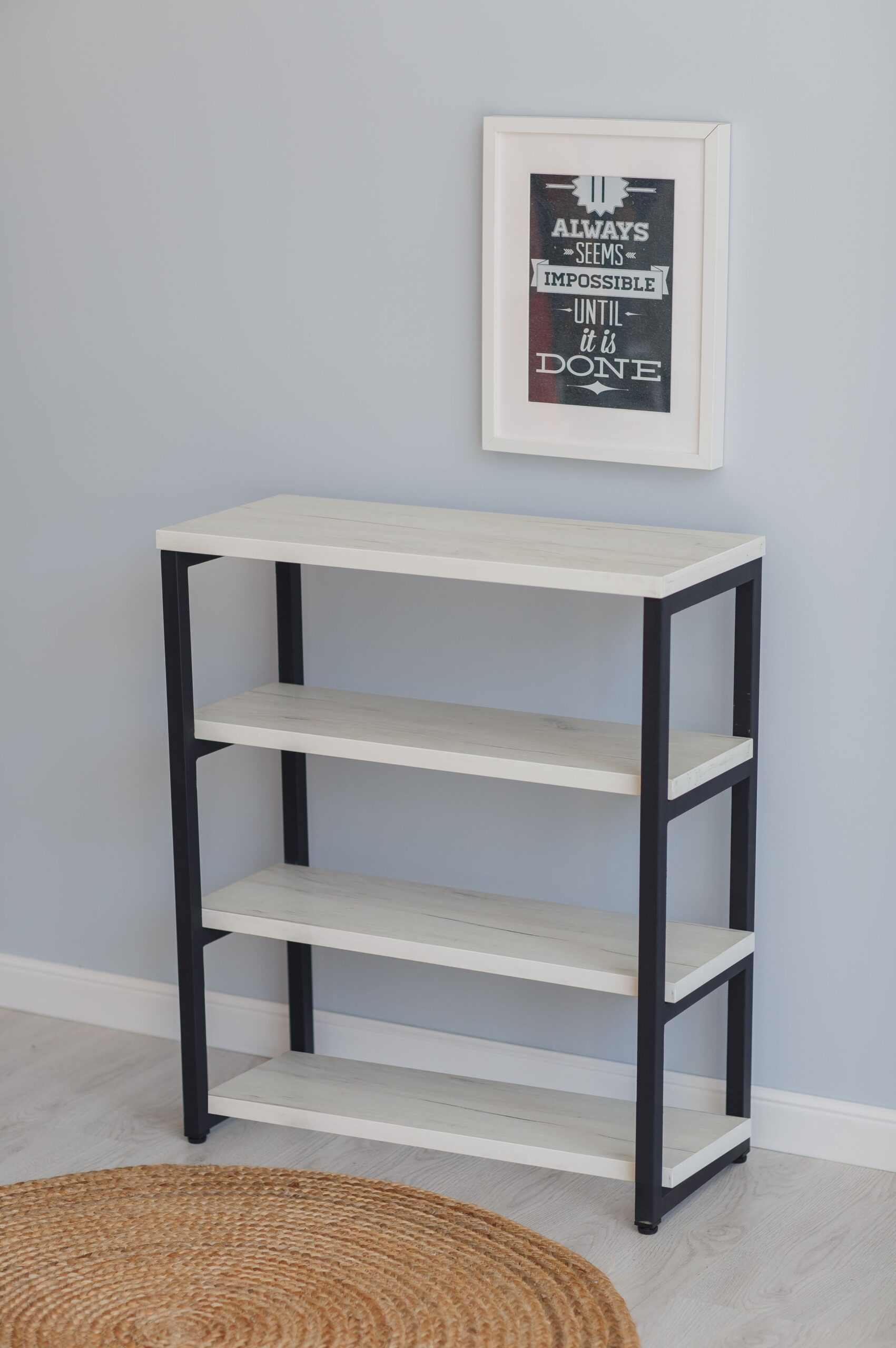 Стеллаж-тумба Loft Rack Line 50х30х80см 4 полки белый крафт, каркас черный
