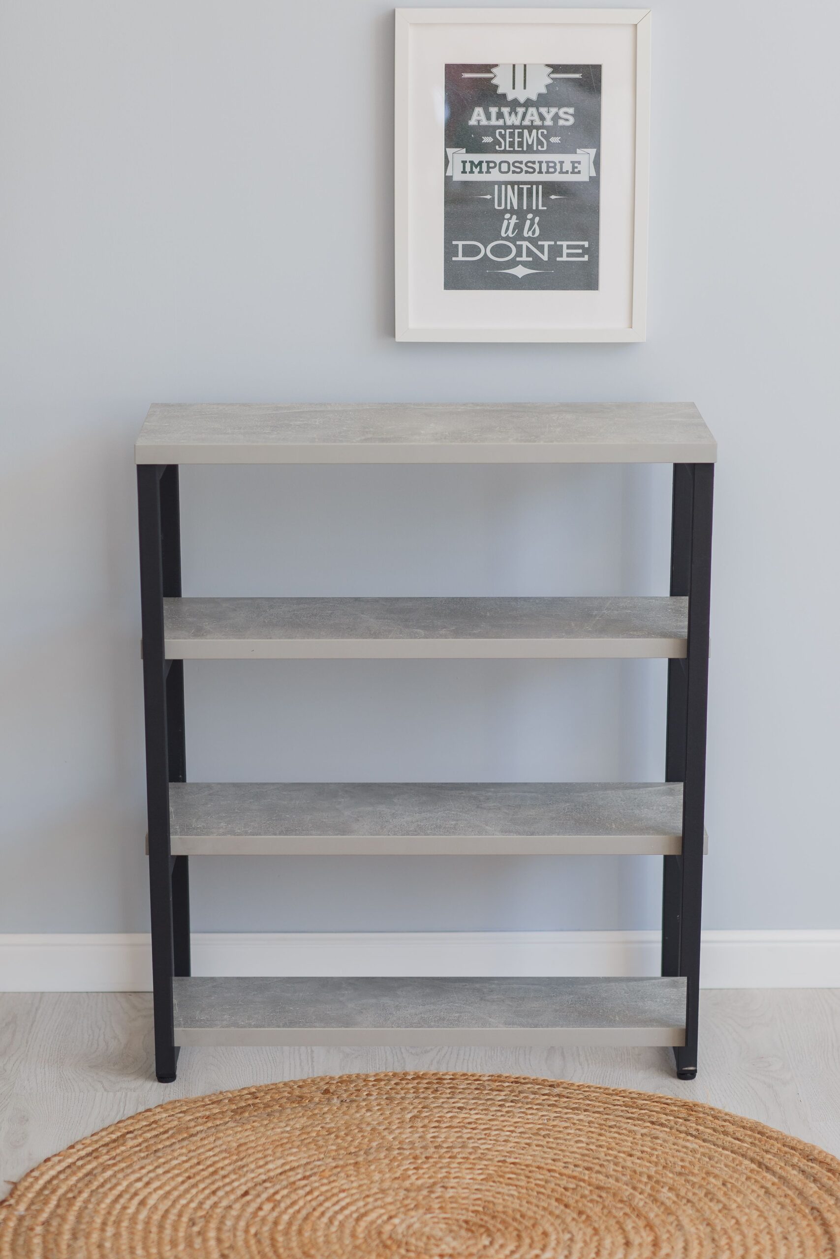 Стеллаж-тумба Loft Rack Line 50х30х80см 4 полки ателье светлый, каркас черный