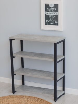 Стеллаж-тумба Loft Rack Line 69х30х80см 4 полки ателье светлый, каркас черный