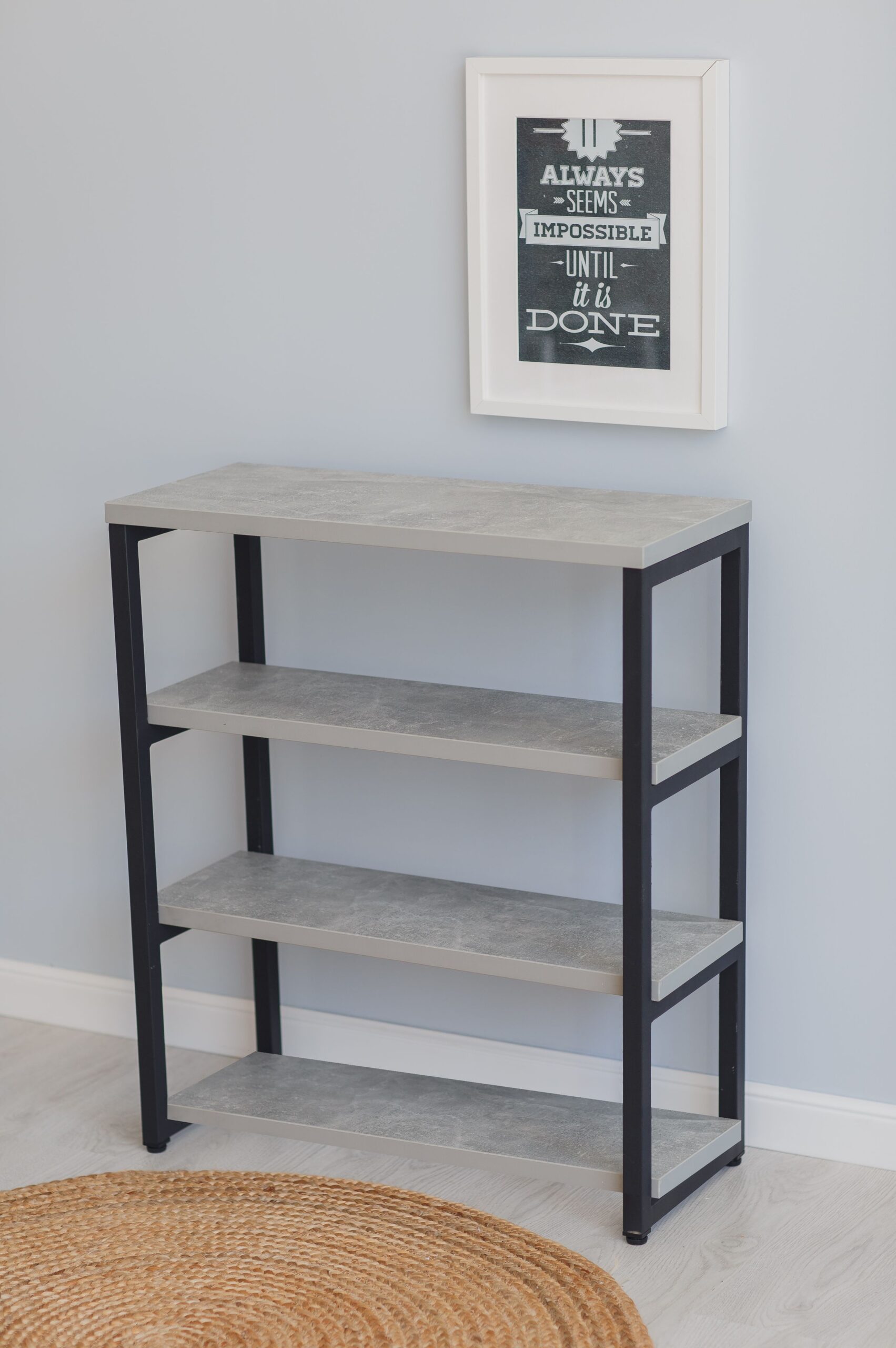 Стеллаж-тумба Loft Rack Line 50х30х80см 4 полки ателье светлый, каркас черный