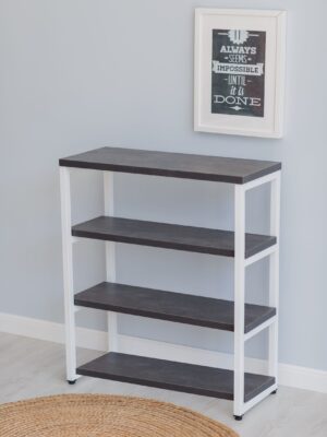 Стеллаж-тумба Loft Rack Line 69х30х80см 4 полки ателье темный, каркас белый