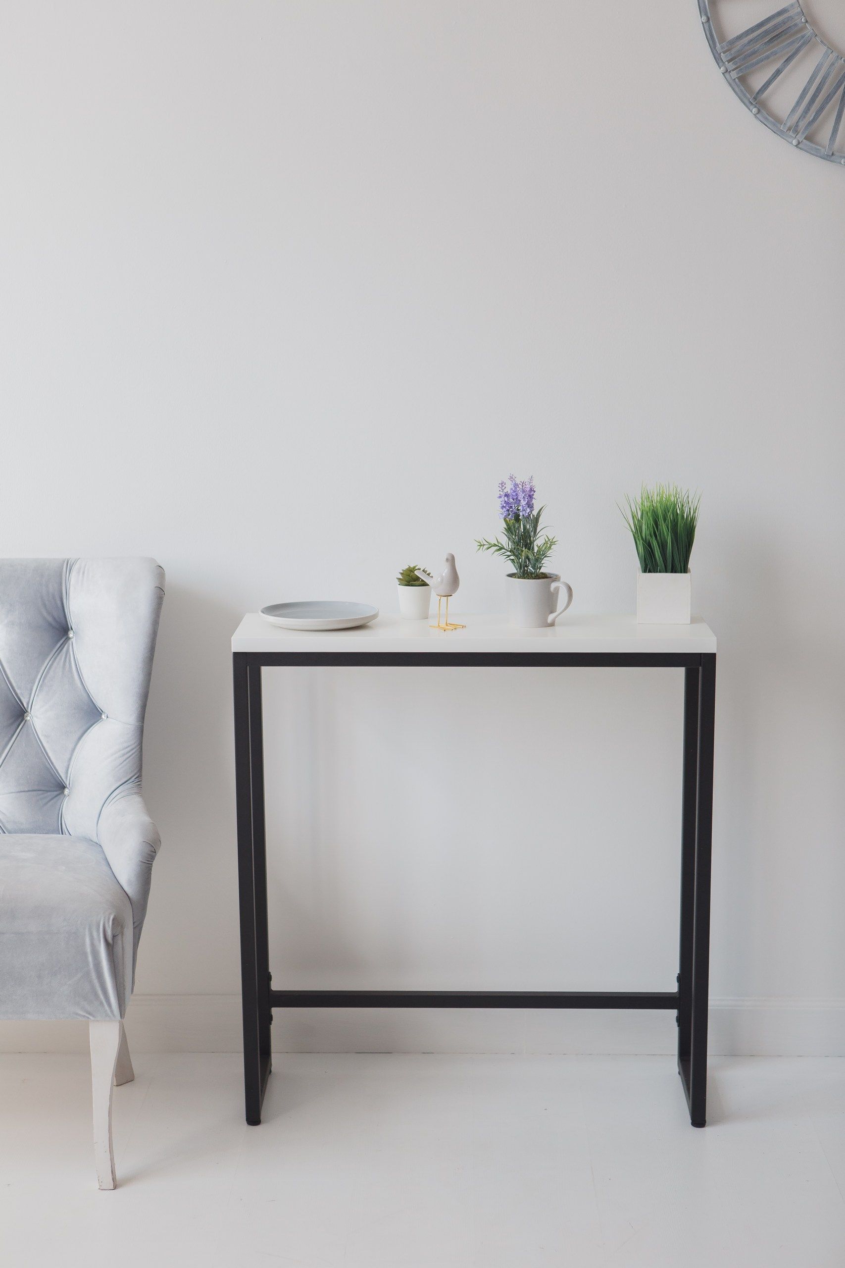 Консоль-тумба LobbyLoft 85х80х25см цвет белый, каркас черный