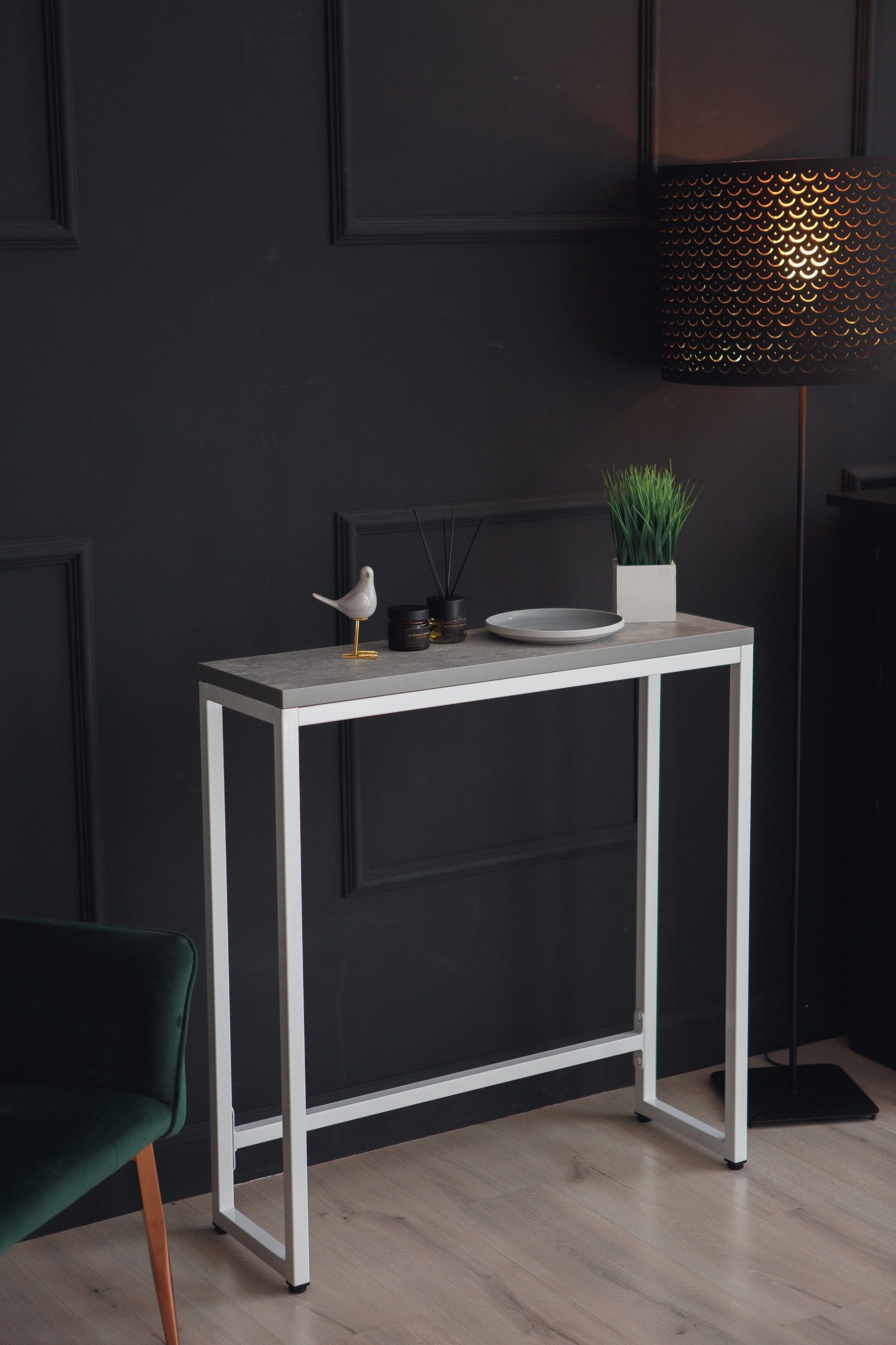 Консоль-тумба LobbyLoft 85х80х25см цвет ателье светлый, каркас белый
