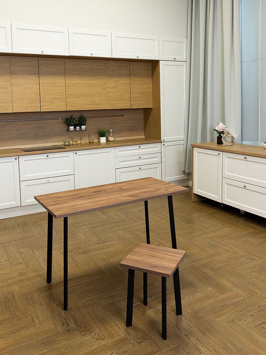 Стол обеденный Delight Dining, размер 140х70х75 см, цвет дуб табачный, цвет ножек черный