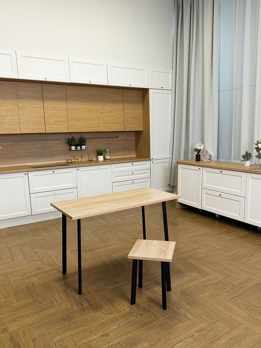 Стол обеденный Delight Dining, размер 120х70х75 см, цвет дуб сонома, цвет ножек черный