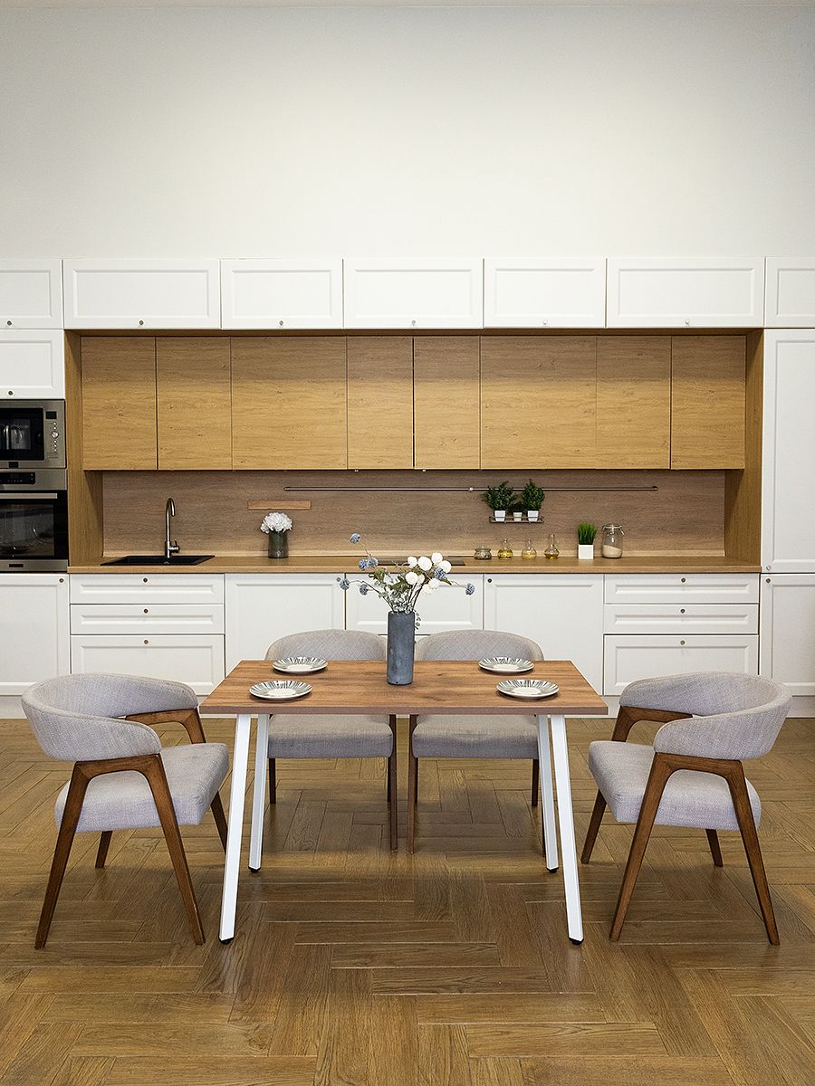 Стол обеденный Delight Dining, размер 120х70х75 см, цвет дуб табачный, цвет ножек белый