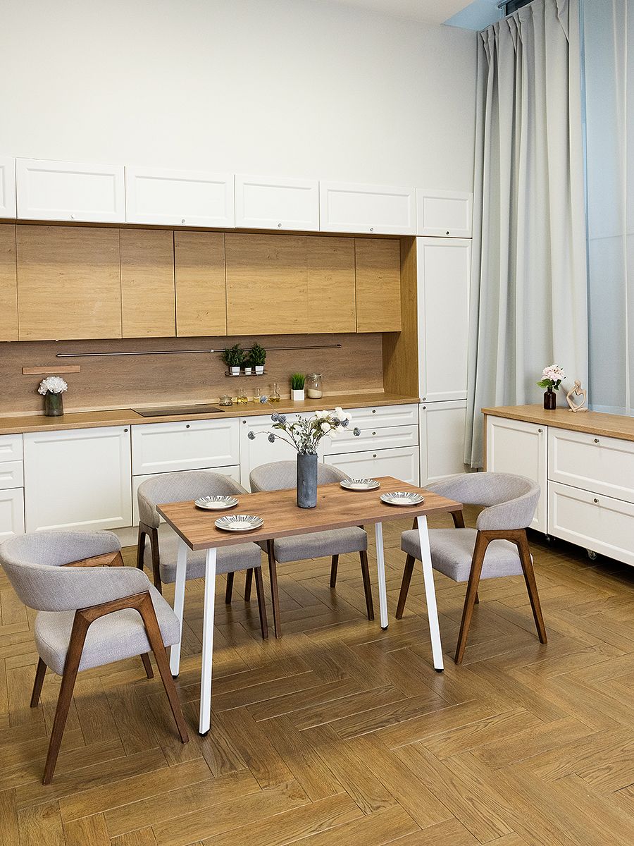 Стол обеденный Delight Dining, размер 120х60х75 см, цвет дуб табачный, цвет ножек белый