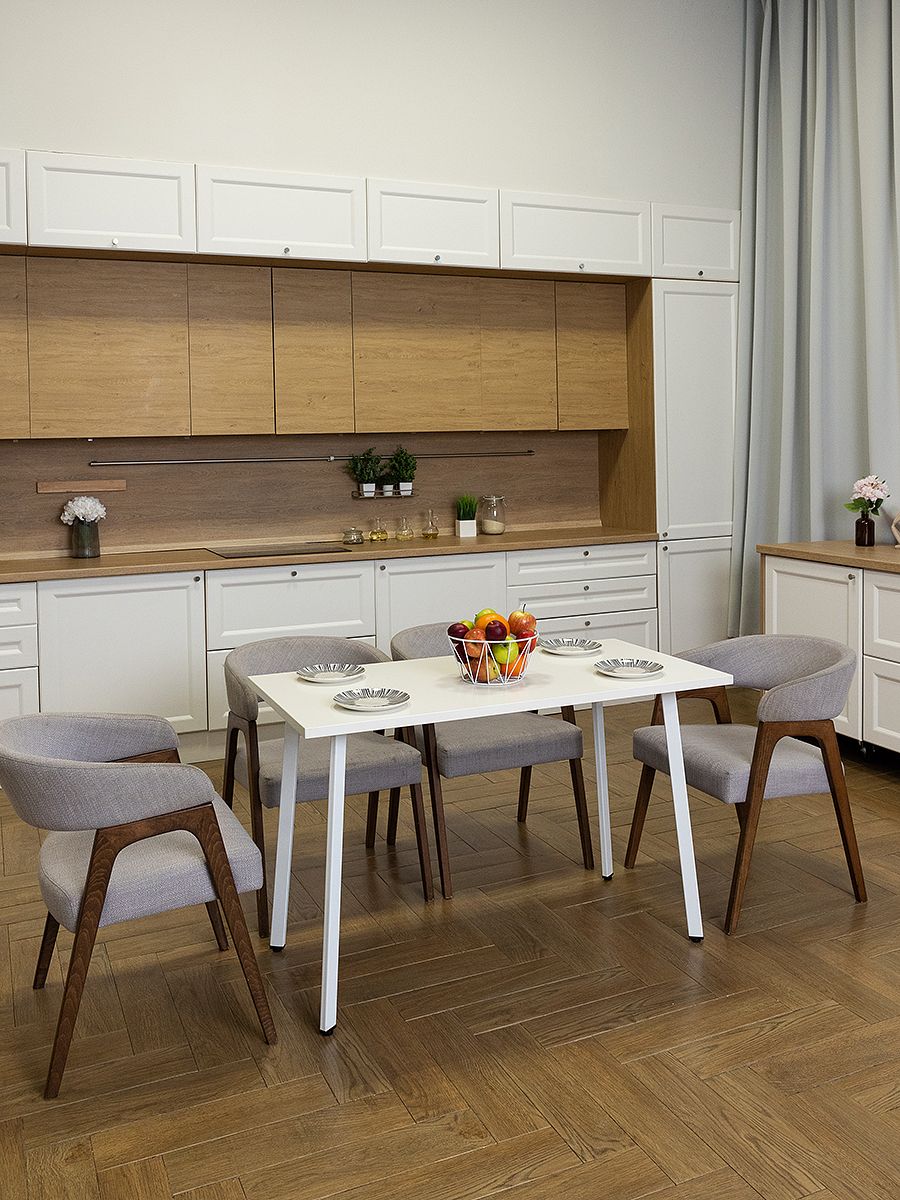 Стол обеденный Delight Dining, размер 120х60х75 см, цвет белый, цвет ножек белый