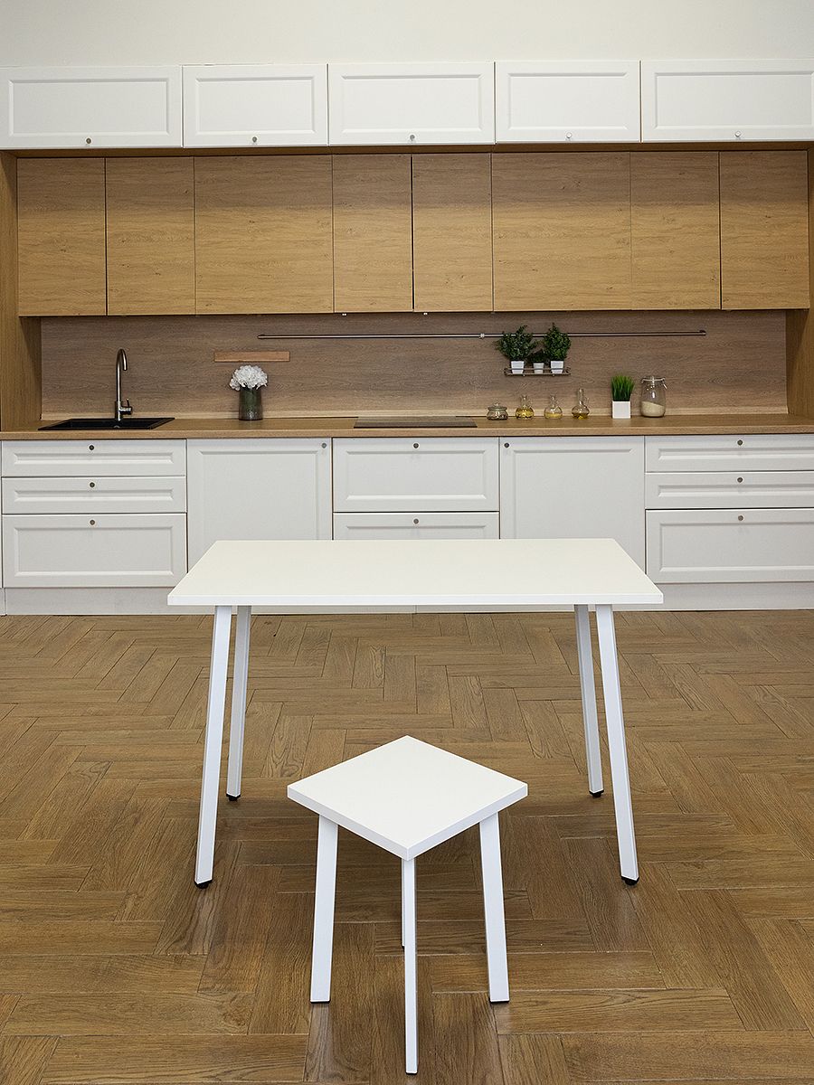 Стол обеденный Delight Dining, размер 90х60х75 см, цвет белый, цвет ножек белый