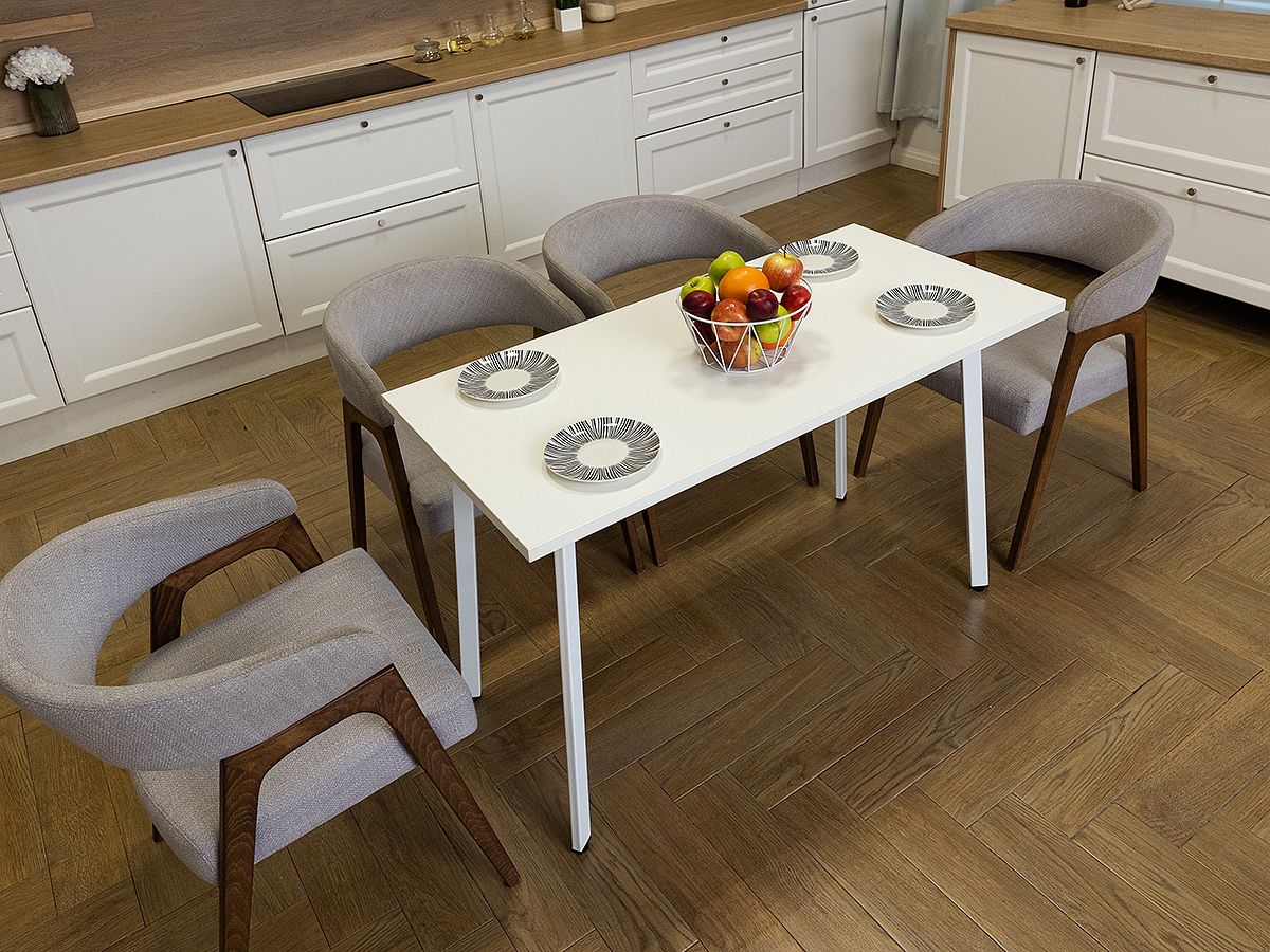 Стол обеденный кухонный Simple Table 110х55см цвет белый, ножки белые