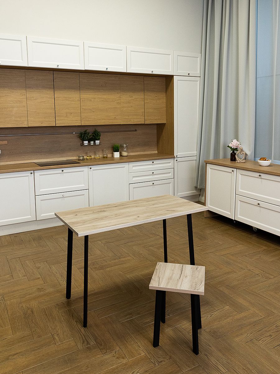 Стол обеденный Delight Dining, размер 120х60х75 см, цвет дуб серый крафт, цвет ножек черный
