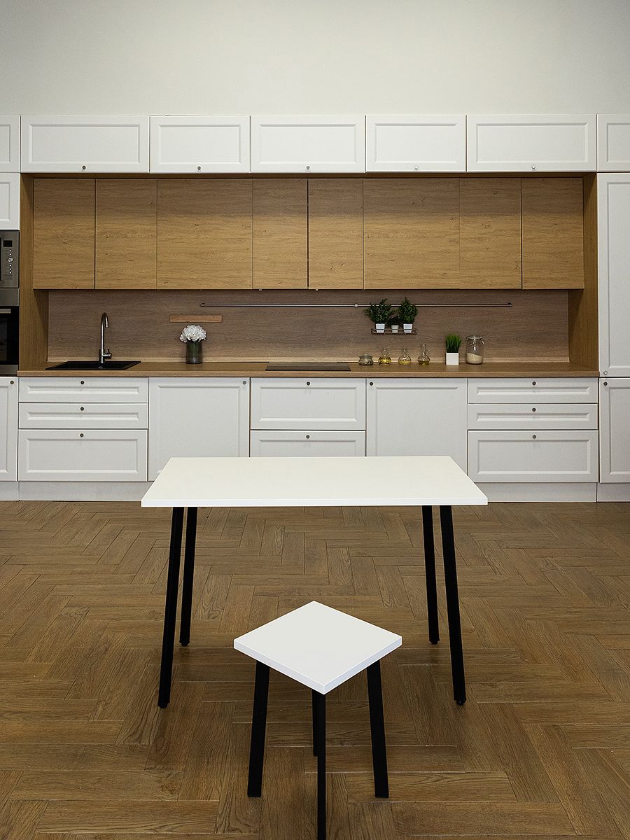 Стол обеденный Delight Dining, размер 120х70х75 см, цвет белый, цвет ножек черный