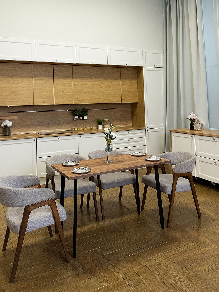 Стол обеденный Delight Dining, размер 140х70х75 см, цвет дуб табачный, цвет ножек черный