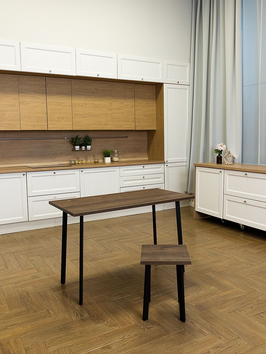 Стол обеденный Delight Dining, размер 140х70х75 см, цвет дуб бронзовый, цвет ножек черный