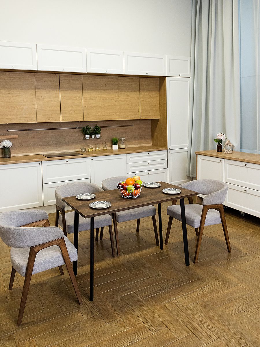 Стол обеденный Delight Dining, размер 140х70х75 см, цвет дуб бронзовый, цвет ножек черный