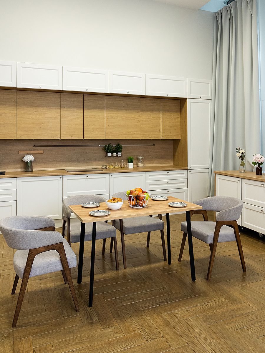 Стол обеденный кухонный Simple Table 110х55см цвет дуб золотой, ножки черные
