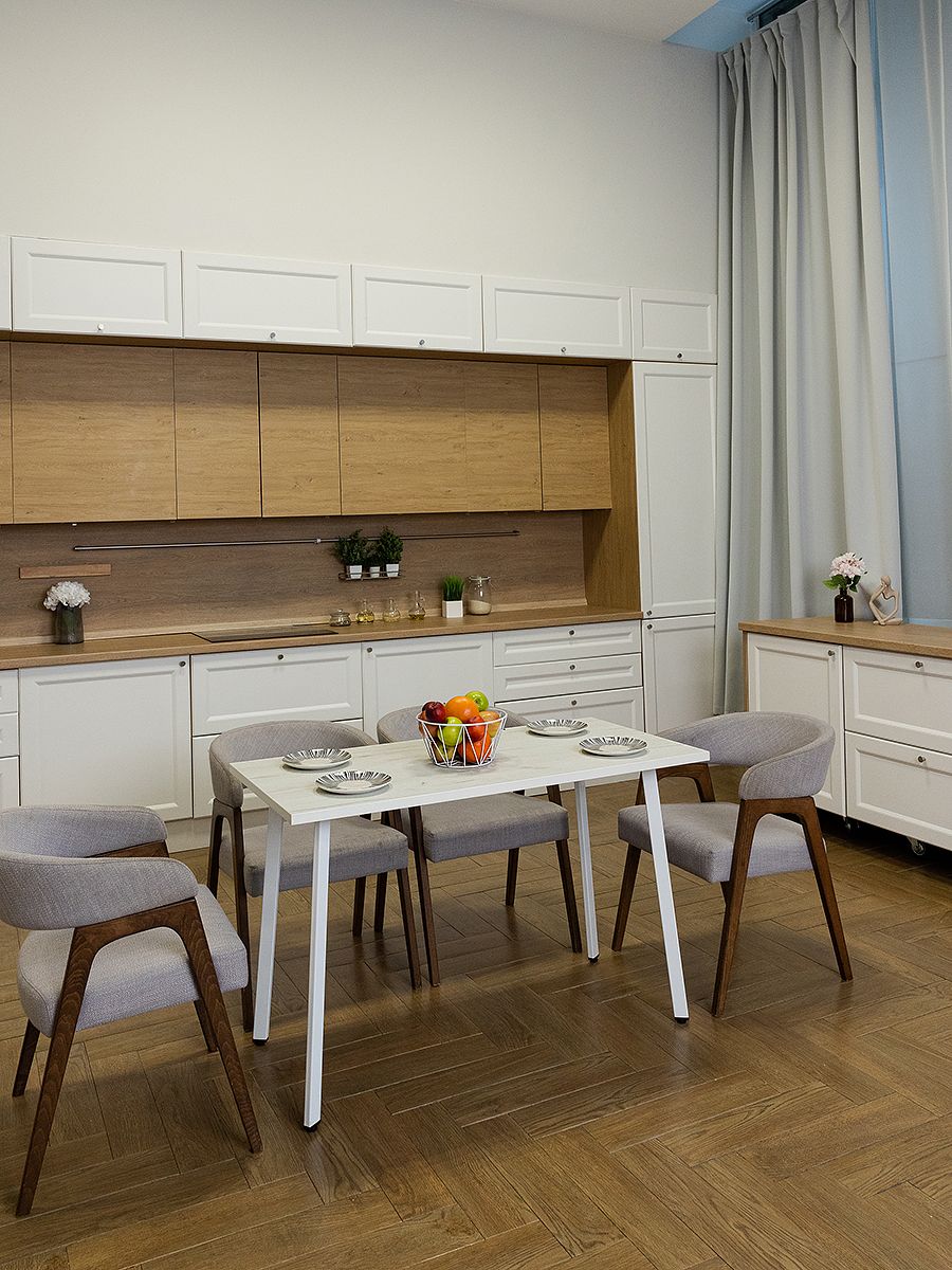 Стол обеденный Delight Dining, размер 120х60х75 см, цвет дуб белый крафт, цвет ножек белый
