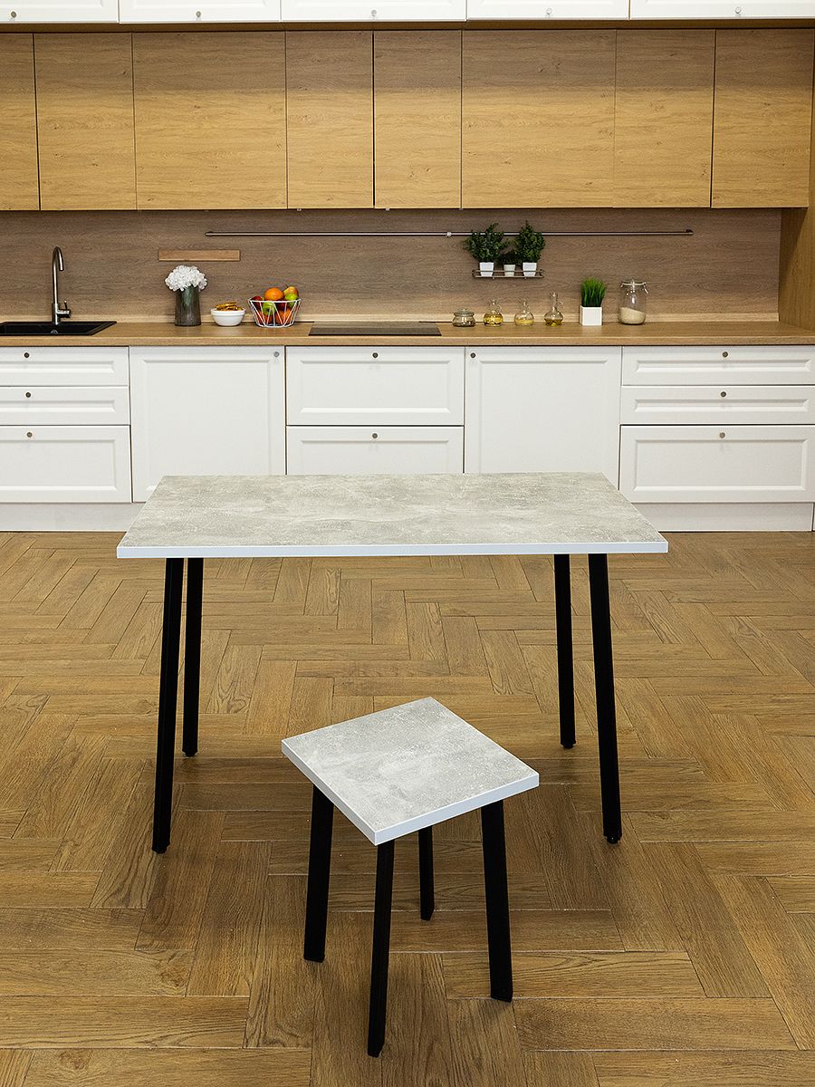 Стол обеденный Delight Dining, размер 120х70х75 см, цвет ателье светлый, цвет ножек черный