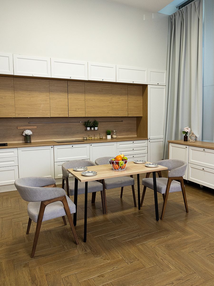 Стол обеденный Delight Dining, размер 90х60х75 см, цвет дуб сонома, цвет ножек черный
