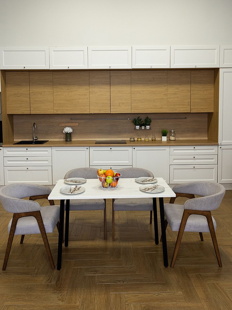 Стол обеденный Delight Dining, размер 120х60х75 см, цвет дуб белый крафт, цвет ножек черный
