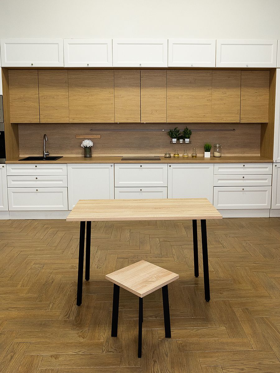 Стол обеденный Delight Dining, размер 120х70х75 см, цвет дуб сонома, цвет ножек черный
