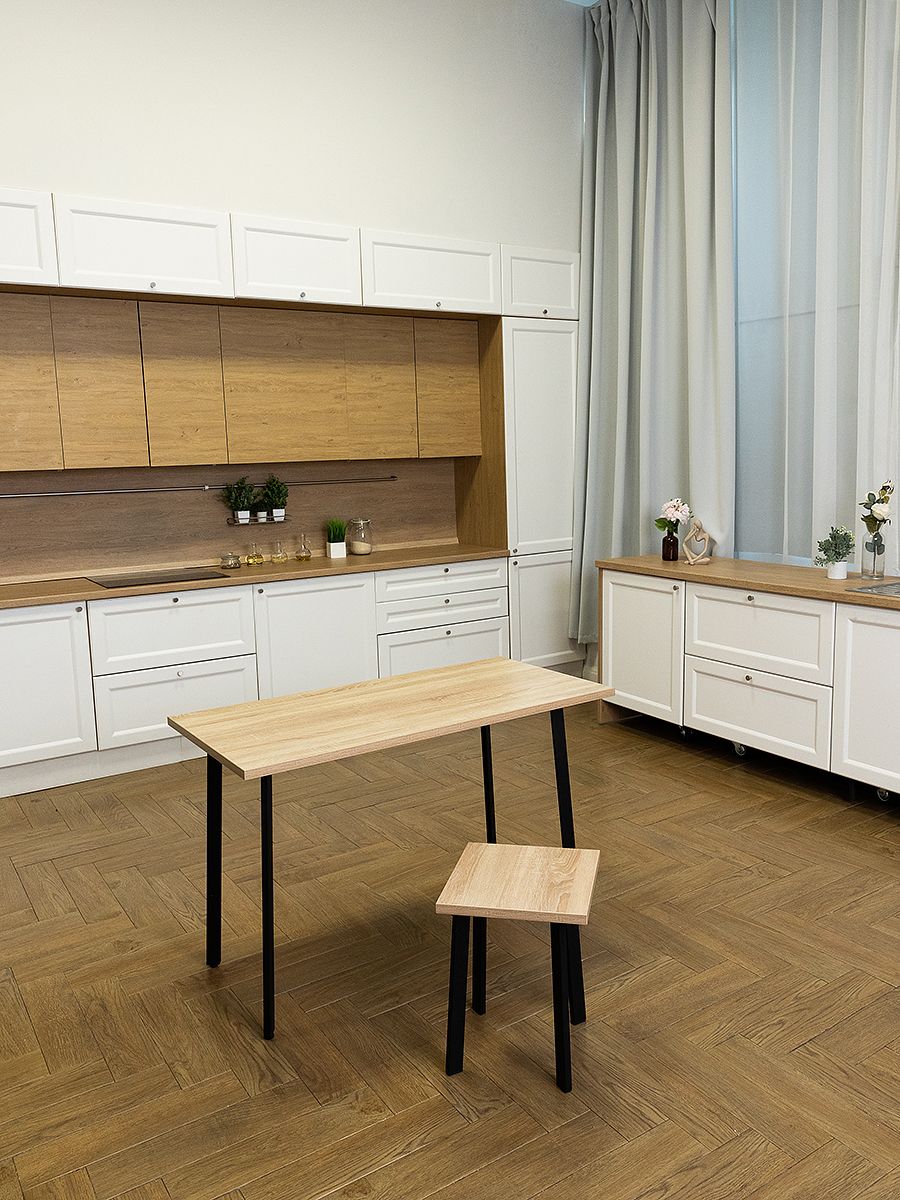 Стол обеденный Delight Dining, размер 90х60х75 см, цвет дуб сонома, цвет ножек черный