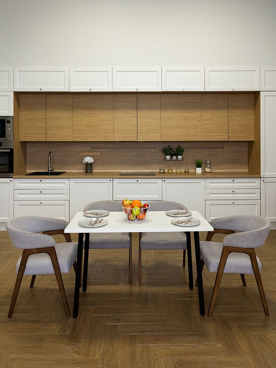Стол обеденный Delight Dining, размер 120х70х75 см, цвет дуб белый крафт, цвет ножек черный