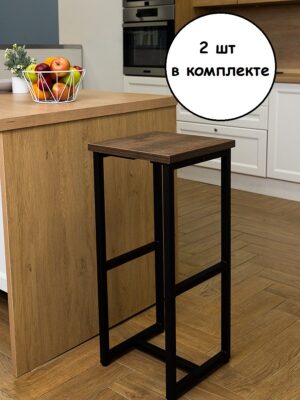 Комплект барных стульев EasyPub, размер 35х35х75 см, цвет дуб бронзовый, цвет корпуса черный
