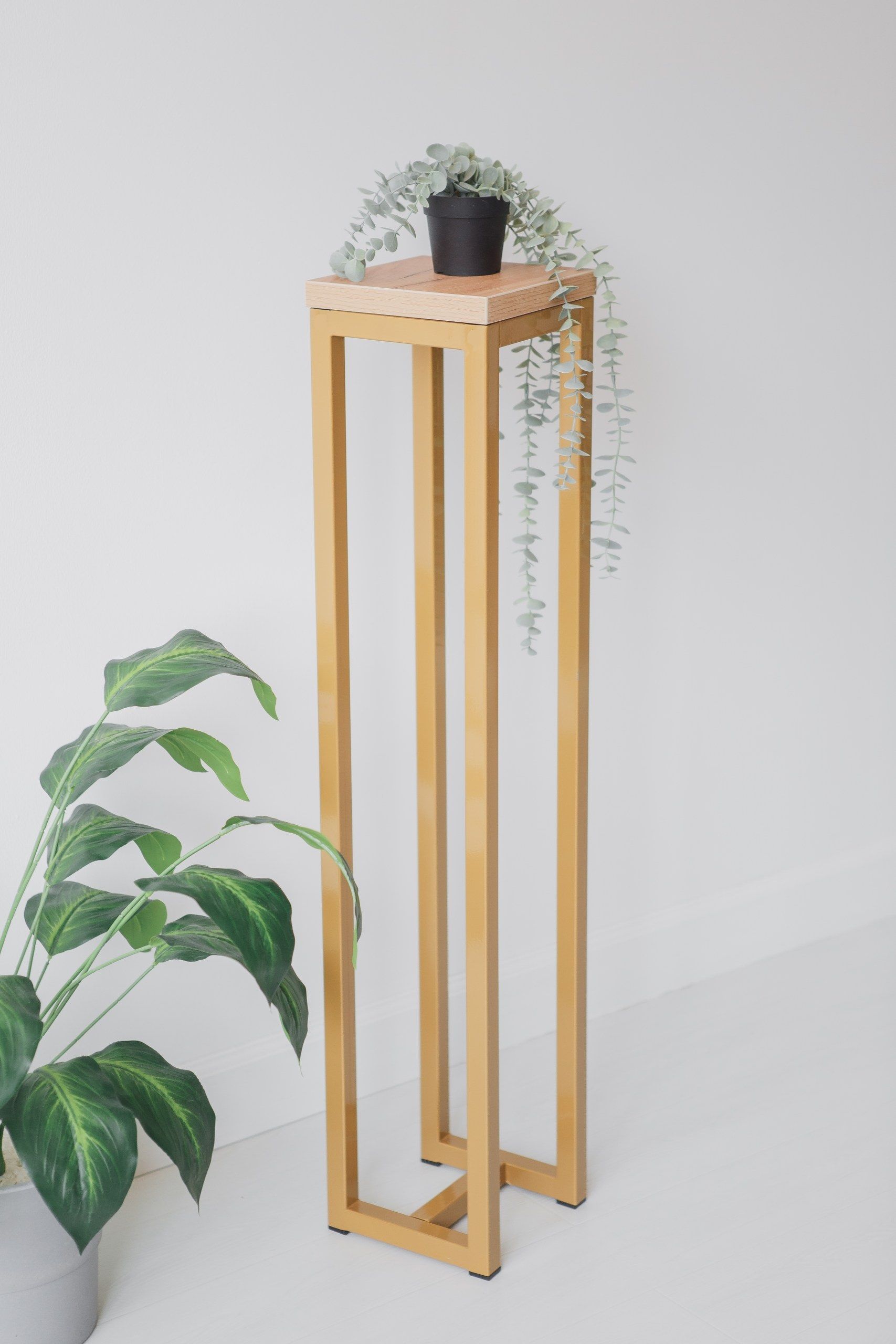 Цветочница-подставка Flowers Tower 100х20х20см дуб золотой, корпус золотой