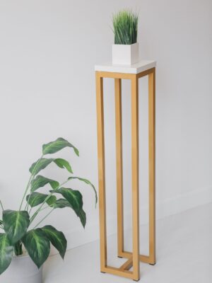 Цветочница-подставка Flowers Tower 100х20х20см белый, корпус золотой