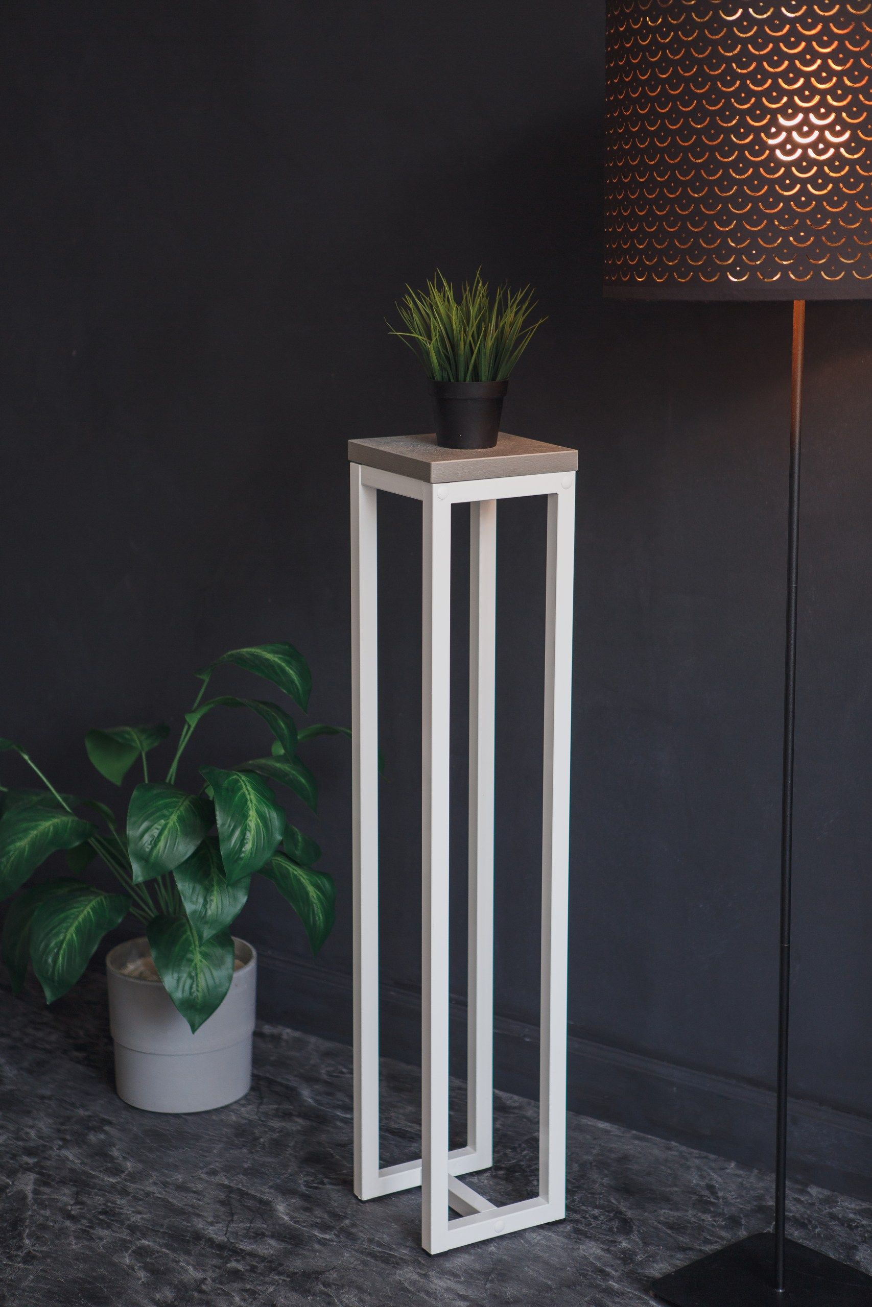 Цветочница-подставка Flowers Tower 100х20х20см ателье светлый, корпус белый