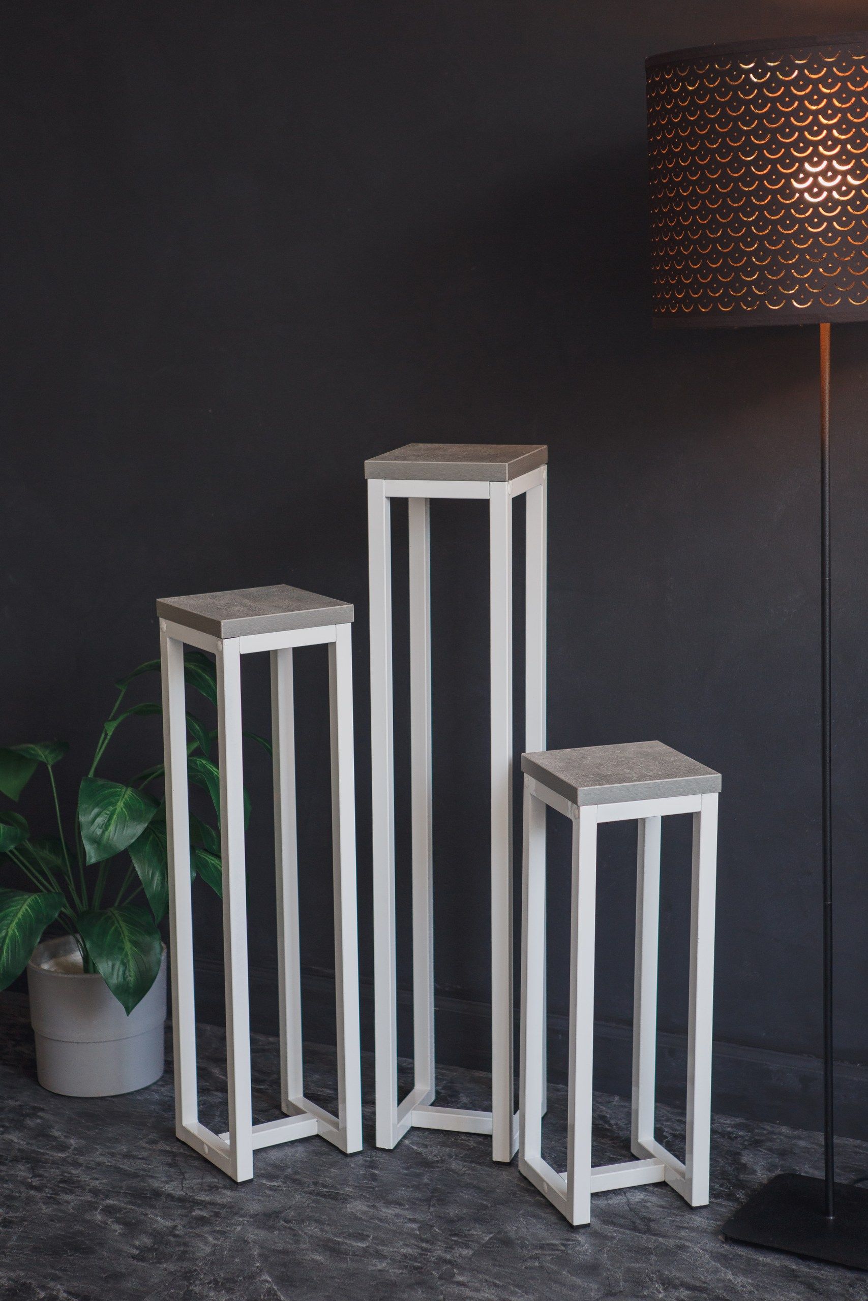 Цветочница-подставка Flowers Tower 100х20х20см ателье светлый, корпус белый