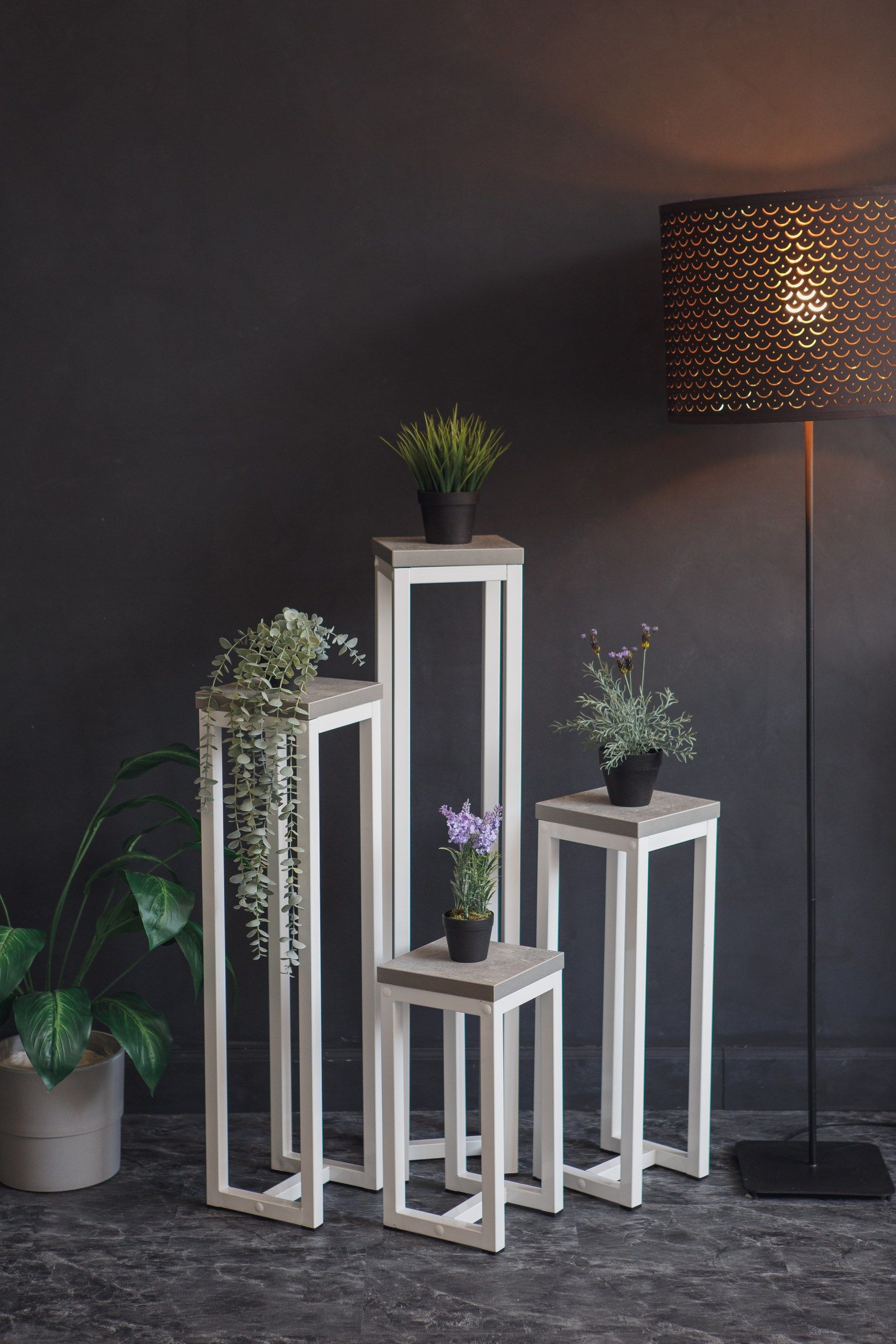 Цветочница-подставка Flowers Tower 40х20см ателье светлый, корпус белый