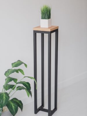 Цветочница-подставка Flowers Tower 100х20х20см дуб золотой, корпус черный