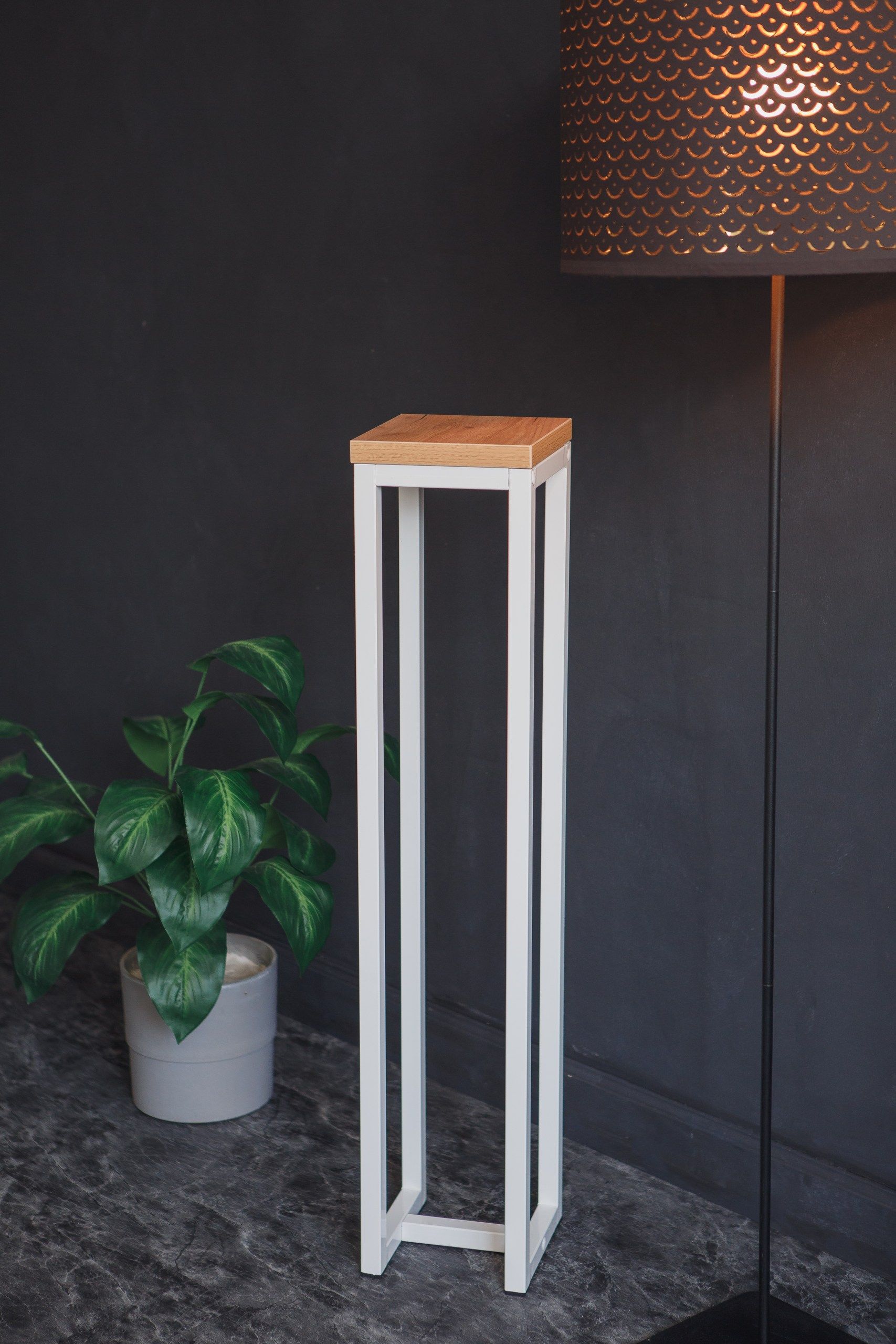 Цветочница-подставка Flowers Tower 100х20х20см дуб золотой, корпус белый