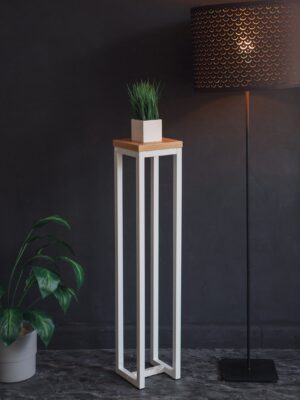 Цветочница-подставка Flowers Tower 100х20х20см дуб золотой, корпус белый